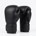 Plain matte black boxing training gloves, pair, kids and adult sizes