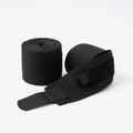 Matte black 180-inch boxing hand wraps, rolled pair